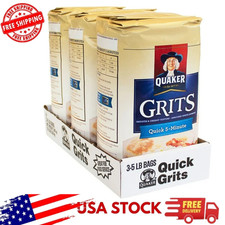 Quaker Instant White Hominy Grits - 5 lbs 3 pack - Quick Cook Breakfast Cereal