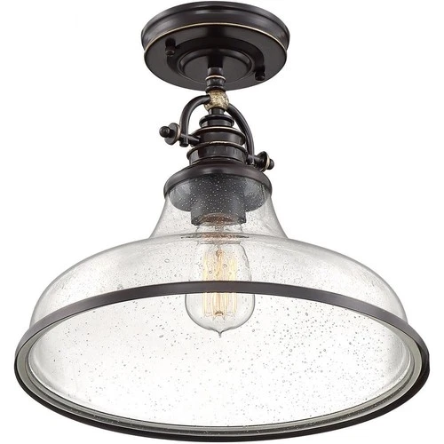 Grant - 1 Light Semi-Flush Mount-Brushed Nickel Finish Semi-Flush Mount Quoizel - Picture 4 of 7