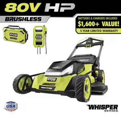 #ad Ryobi 80V Brushless Self Propelled 30quot; Multi Blade Mower Kit w Battery amp; Charger $1199.00