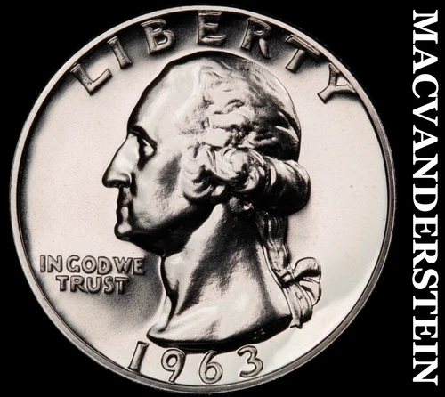 1963 Washington Quarter- Silver- Choice Gem Proof Luster No Reserve #J465