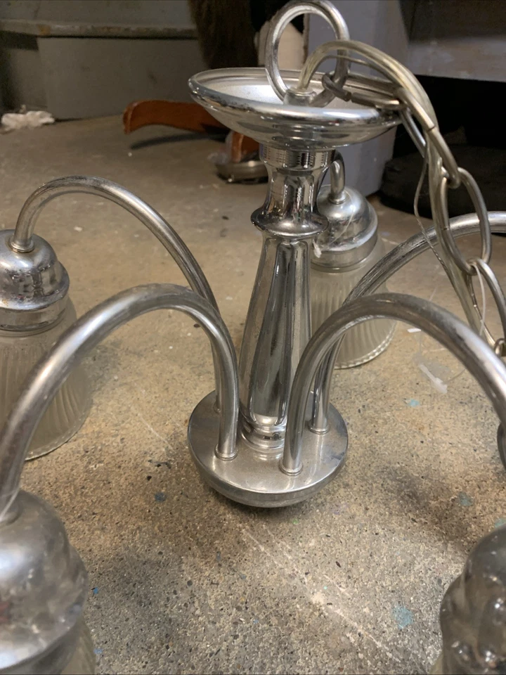 Cambiador de luz colgante de 5 brazos Vintange Underwriters Vintange  Foto 3 de 4