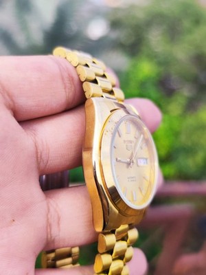 Mint'' Seiko 5 Automatic 7S26-02J0 Gold Plated Vintage Men's Watch