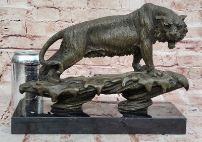 Bugatti Tiger Bronze Statue - Intricately Detailed Wildlife Figure for Discernin