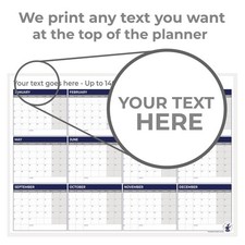 A0 2026 Personalised Wall Planner + Navy Box Layout (Non-Laminated) + GluDots