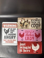 4 Vintage Chicken Coop Accessories Funny Chicken Coop Signs Decor Metal Signs