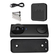 Black Wireless Doorbell Camera HD Video Night Vision 2-Way Audio for ULooka