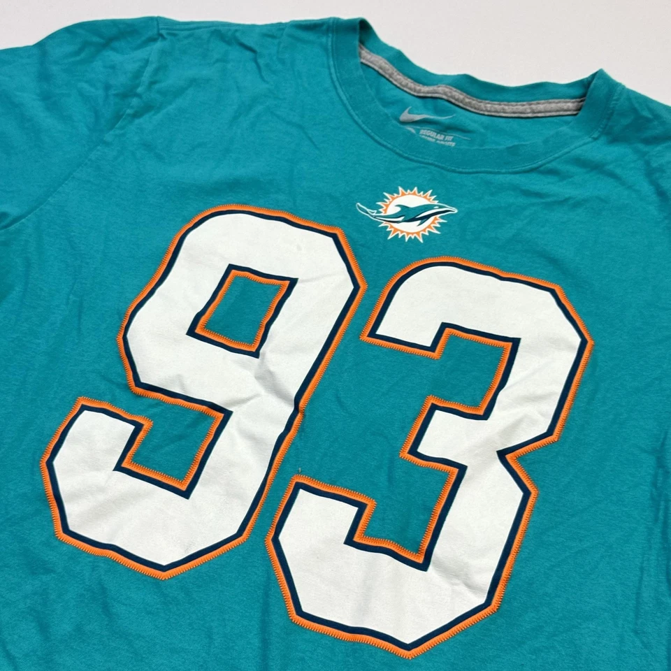 Camiseta Nike Miami Dolphins Para Hombres XL Teal Aqua NFL Fútbol Ndamukong Suh 93 Camiseta Foto 4 de 4