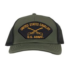 US Army Cavalry OD Green Mesh Ball Cap Officially Licensed