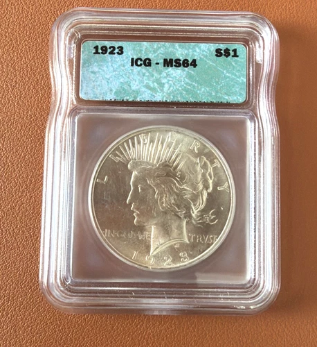 1923 US Peace Silver Dollar ICG MS64 WG41
