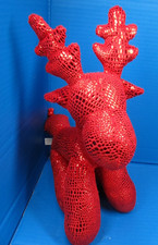 DAN DEE Standing Balloon Reindeer Moose Red Metallic Plush Stuffed Animal 15"