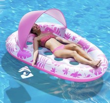 Inflatable Pool Floats Adult Pool Float Lounger with Canopy - A0257