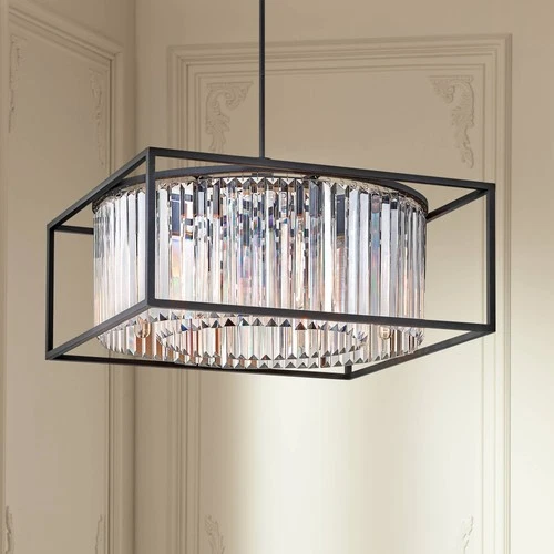 Hinkley Giada 24" Wide Black and Crystal Pendant Chandelier - Picture 1 of 4