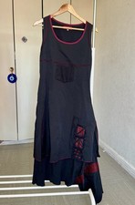 Maxikleid schwarz & weinrot Gothic
