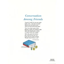 Conversation Among Friends A Barrickman 1980s Poem Retro Kitsch Wall Art SG5