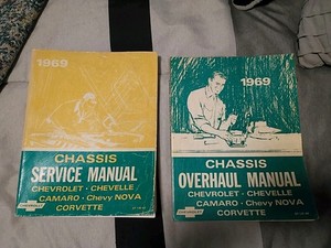 1969 Chevrolet Chassis Service Overhaul Manuals Repair Shop Pair Camero Corvette