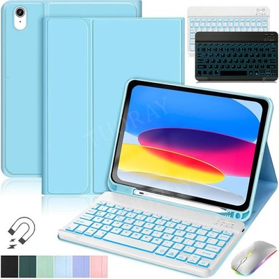 QWERTZ Tastatur mit Beleuchtet Für iPad 7/8/9/10/11. Gen Air 4 5 6 Pro 11'' Hülle
