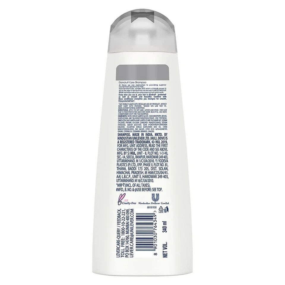 New Dove Dandruff Care Shampoo for Dry, Itchy & Flaky Scalp, 340 ml - Image 4 of 4