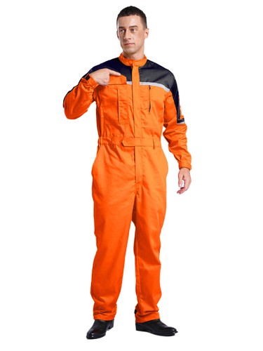 Men's Resistant Safety Coveralls Anti-static Reflective Straps Overalls Jumpsuit - Picture 8 of 60
