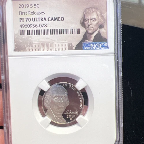 2019 S Jefferson Nickel 5C NGC PF 70 Ultra Cameo First Releases