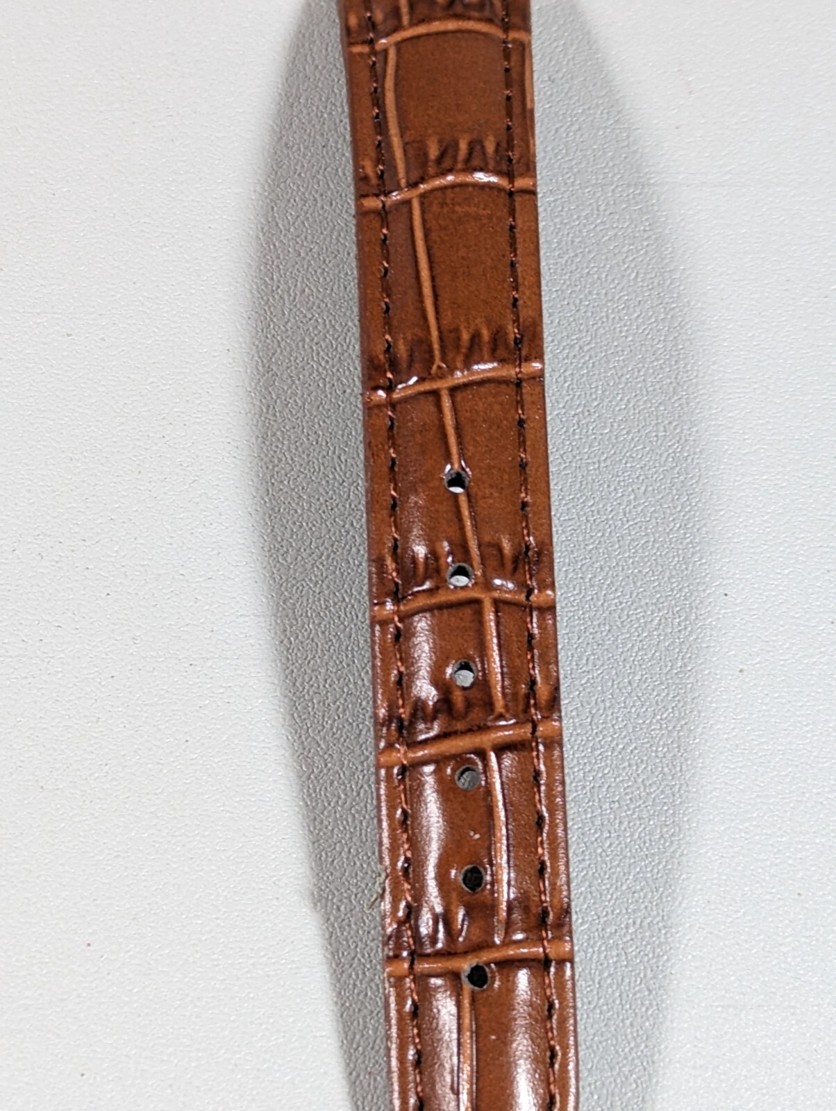 Silver Tone Dial Rectangle Case Brown Leather Ban… - image 3