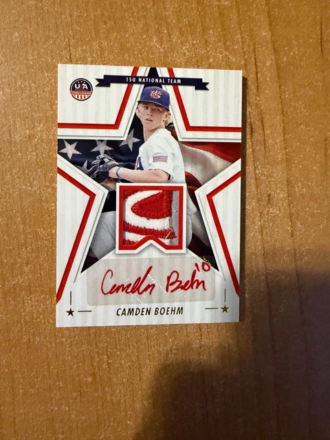 2025 Panini Stars & Stripes - Camden Boehm - 15U Auto Patch Relic #d 08/25
