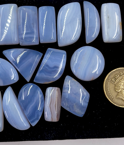 Lote de 19 piedras preciosas sueltas cabujón cabujón de grado superior azul natural de 18 mm-32 mm - Vídeo 1 de 1