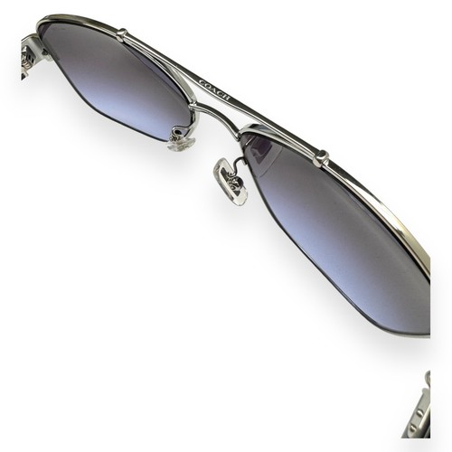 Coach Sunglasses HC 7161 90014Q Polished Silver Transparent Purple Gray w/case - Picture 8 of 11
