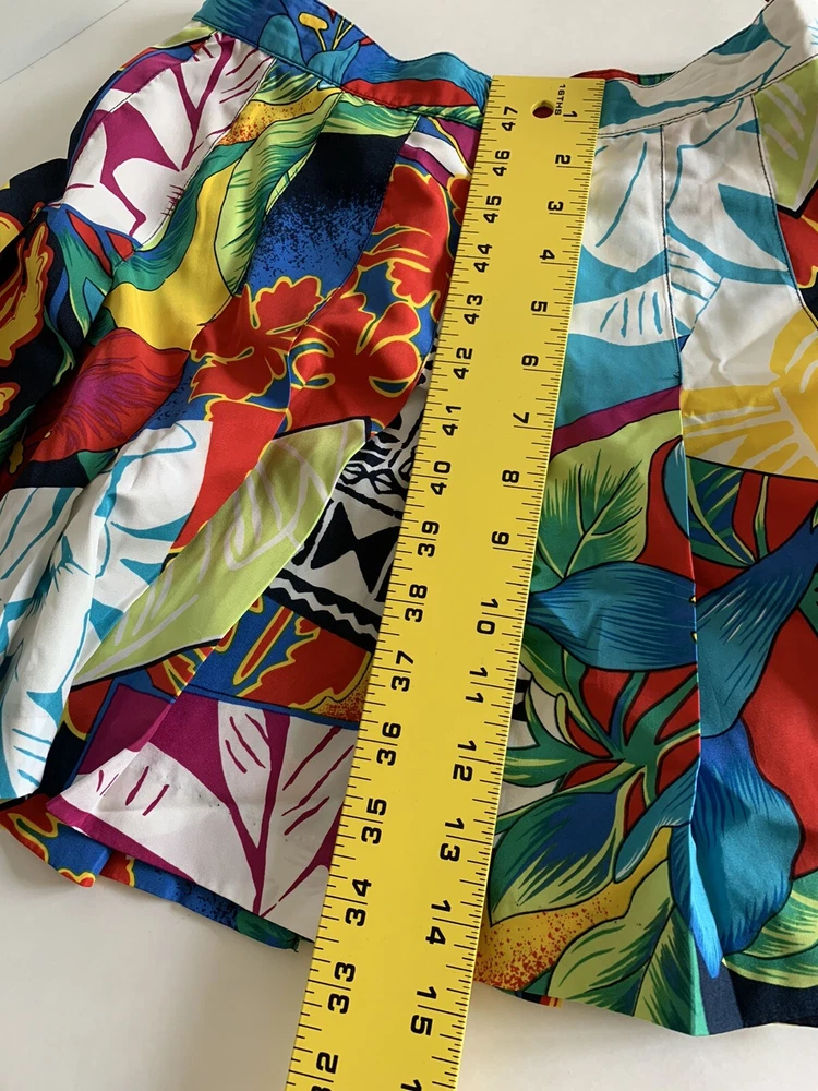 Vintage 80s Retro Colorful USA Women's Tennis Skirt Polyester Size 4