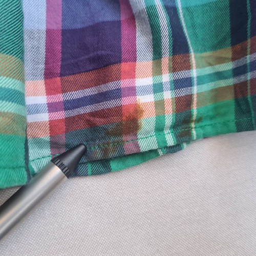 Ralph Lauren Flesh Pony Girls Shirt Dress Size 12 Years Plaid Pleated Roll Tab - Picture 18 of 24