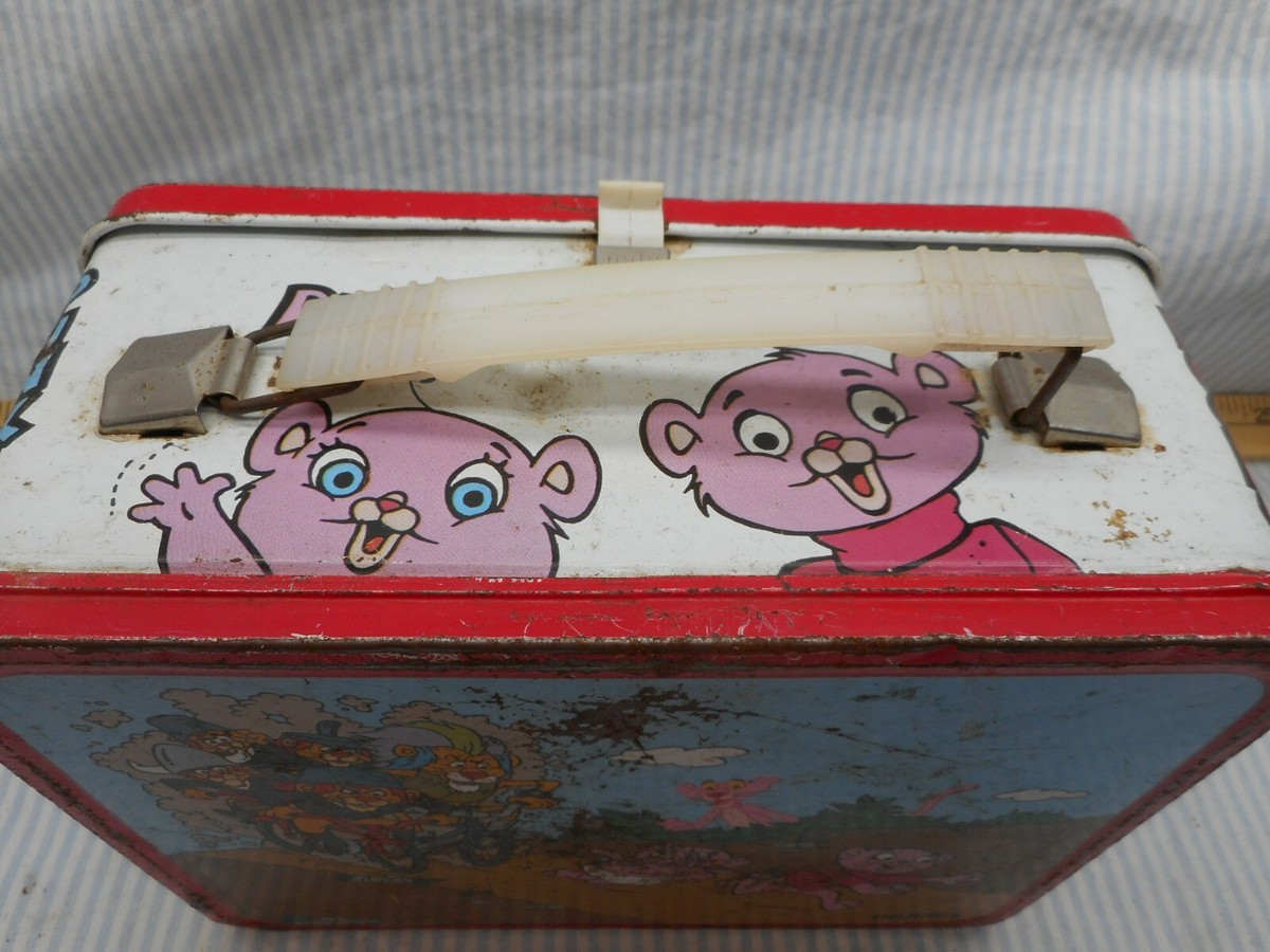 Vintage, Pink Panther and sons metal lunch box with thermos