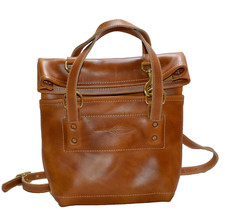 Iron Rivet Mini Backpack HONEY Leather Convertible Bag Hand Made in USA $350