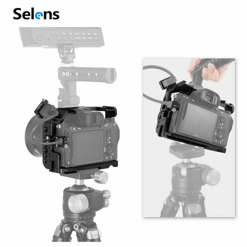 Selens Camera Cage Rig Stabilizers for SONY A7III A7R3 A7M3 Cold Shoe Pearwood - Picture 3 of 12