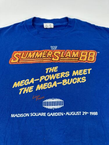 Vintage WWF Summer Slam 1988 Wrestling Promo Shirt Size Large WWE RARE Hulk - Picture 2 of 12