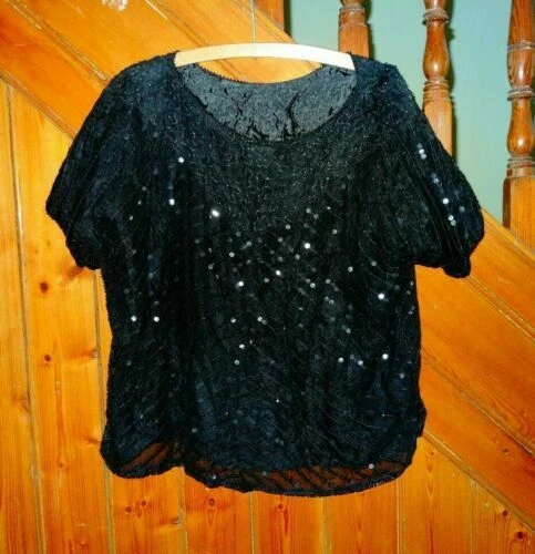 Sequin Blouses Vintage Tops & Shirts for Women