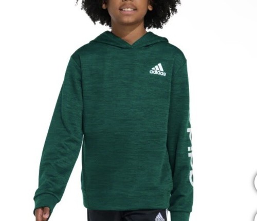 NWT Adidas Boys Green Pullover Logo Hoodie Hoody Sz XL 18-20 - Picture 2 of 4