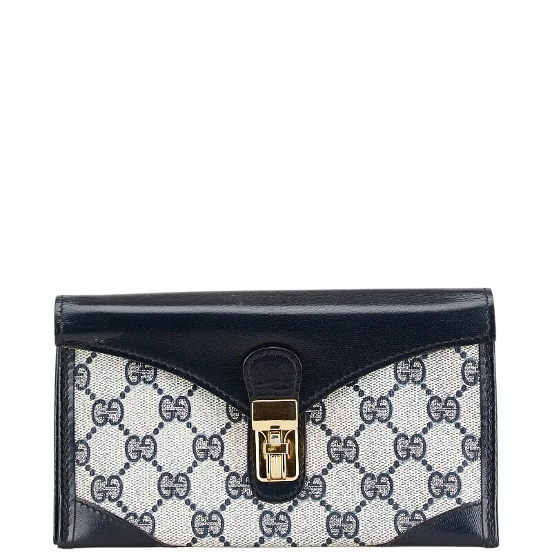 Portefeuille long Gucci GG Supreme en cuir marine femme un seul article du JAPON Occasion