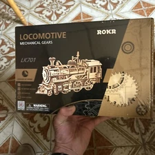 Rokr Locomotive Mechanical Gears LK701 3D Wooden Puzzle New Sealed Box
