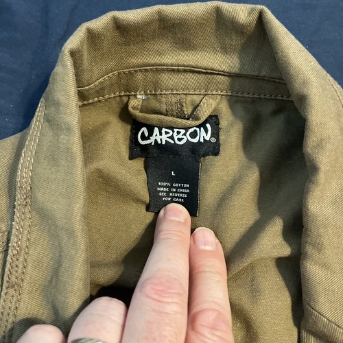 Carbon Men’s Button Down Brown Coat Size Large