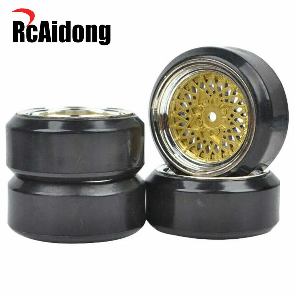 RC Drift Hard Tires Chrome Wheels for Traxxas 4tec 3.0 HSP 1/10 Racing Car - Image 3 of 4