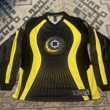 Smart Parts Jersey Adult Small Yellow Black Paintball Shirt Long Sleeve Target