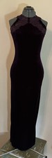 Stunning Jessica McClintock Gunne Sax Purple Velvet Gown Prom Formal Dress 3/4