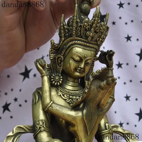 12 Zoll alte tibetische Bronze vergoldete Vajra Mandkesvara Yab-Yum Happy Buddha Hevajra Statue - Bild 6 von 12