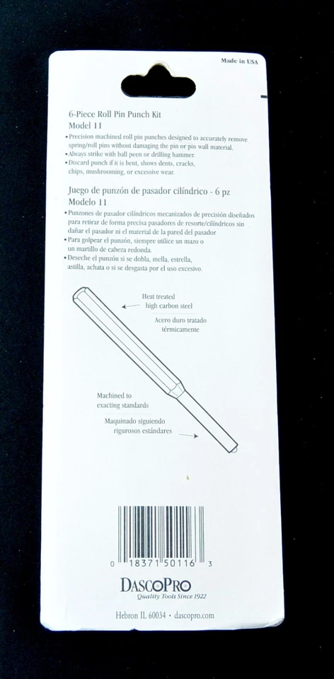 VAUGHAN & BUSHNELL DASCO 11 JUEGO DE PERFORADORES DE RODILLOS DE ACERO 6 PIEZAS HECHO EN EE. UU. D7 Foto 2 de 2