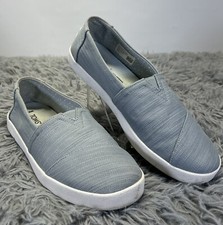 TOMS Women's Avalon Loafer, blue micro crosshatch, 8.5 Medium US