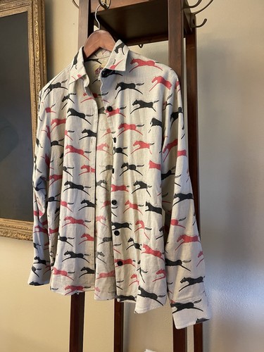 Barn Fly Authentic Design Button Up Long Sleeve Shirt Horse Ranch - Picture 2 of 5