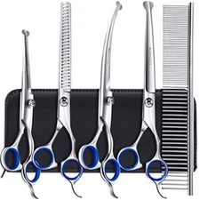 Titanium Coated Professional 6 in 1 4CR Stainless Steel Dog Grooming Scissors...