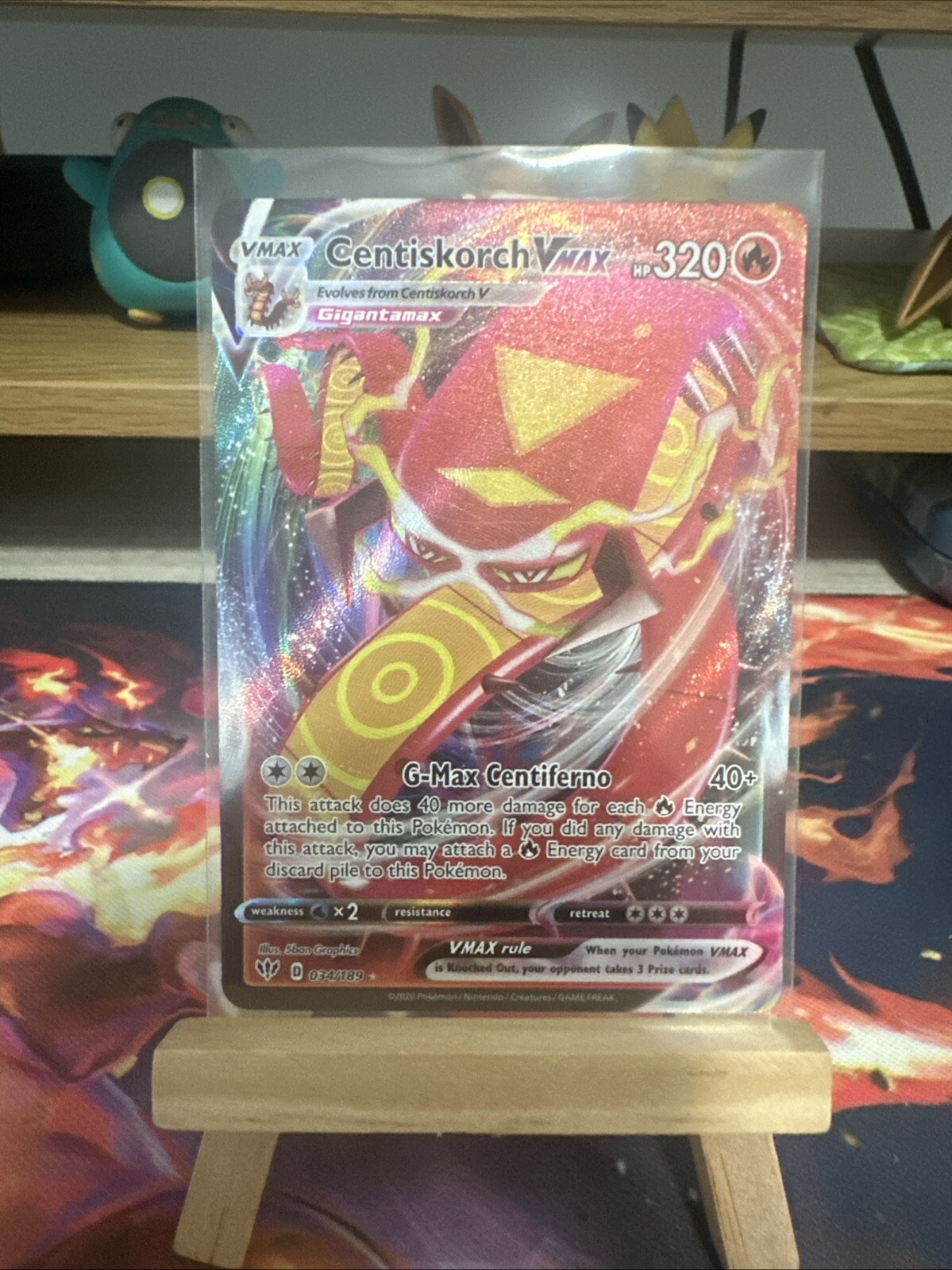 Pokemon Card - Centiskorch VMAX Darkness Ablaze 034/189 Ultra Rare-NM