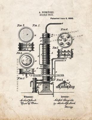 Alcohol Still Patent Print Old Look