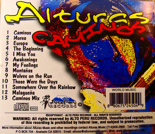 Alturas: Caminos - Instrumental - (Alto Peru Audio CD, 13 Tracks) - Ships Free - Picture 2 of 3