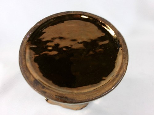 ANTIKER STAFFORDSHIRE KUPFER GLANZ HANDBEMALT ROSA BLUMEN 7,25" H KRUG - Bild 5 von 7